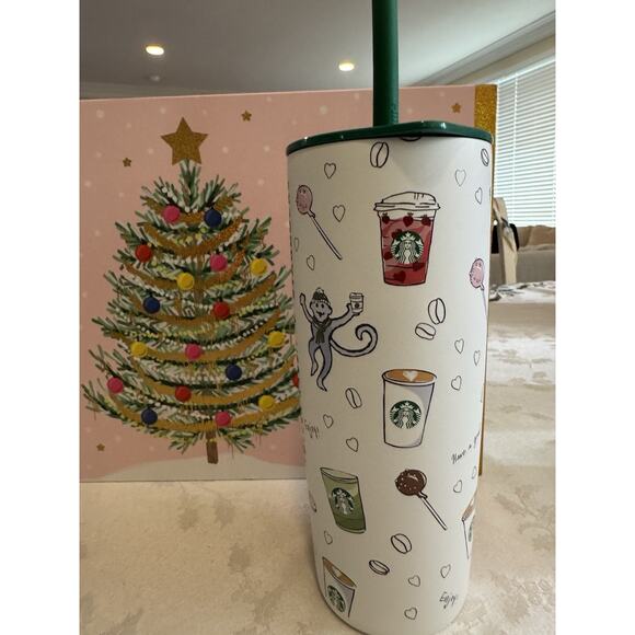 Starbucks X Roller Rabbit Stainless Steel Tumbler Cup Holiday Christmas 2025 - Picture 3 of 10
